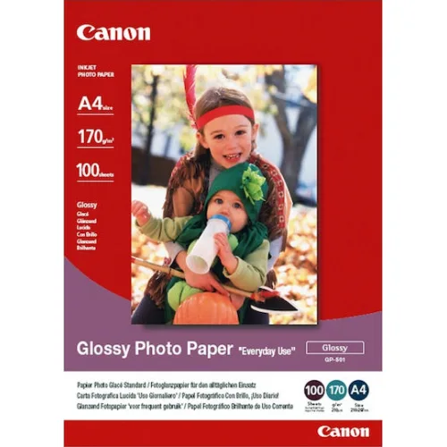 Canon GP-501 Φωτογραφικό Χαρτί Everyday Use A4 (21x30) 210gr/m² για Εκτυπωτές Inkjet 100 Φύλλα