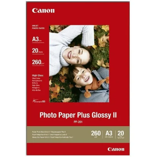 Canon PP-201 Φωτογραφικό Χαρτί Plus ΙΙ A3 275gr/m² για Εκτυπωτές Inkjet 20 Φύλλα