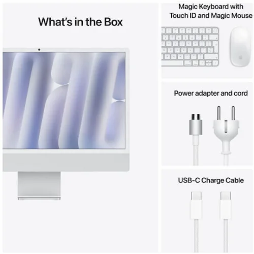 Apple IMac 24" 2024 (M4-10-Core/16GB/512GB SSD/10-Core GPU/macOS) Silver GR Apple IMac 24" 2024 (M4-10-Core/16GB/512GB SSD/10-Core GPU/macOS) Silver GR