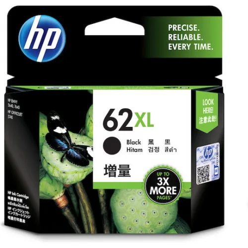 HP 62XL Γνήσιο Μελάνι Εκτυπωτή InkJet Μαύρο (C2P05AE)