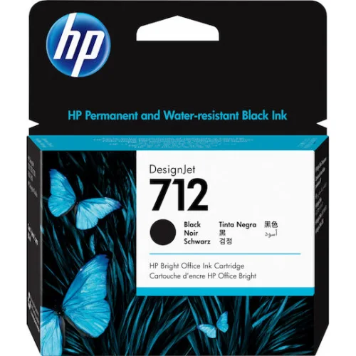 HP 712 Γνήσιο Μελάνι Εκτυπωτή InkJet Μαύρο (3ED71A)