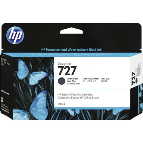 HP 727 Γνήσιο Μελάνι Εκτυπωτή InkJet Matte Μαύρο (B3P22A)