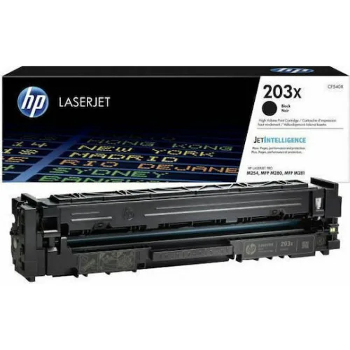HP 203X Γνήσιο Toner Laser Εκτυπωτή Μαύρο High Yield 3200 Σελίδων (CF540X)