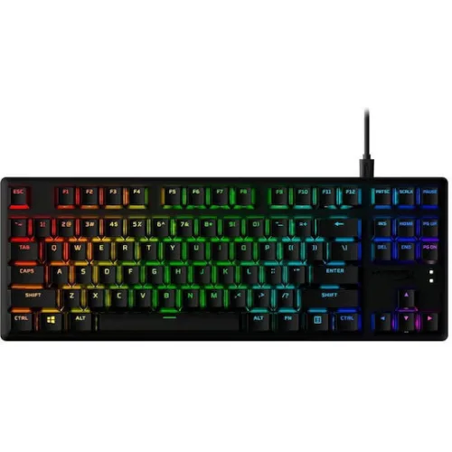 HyperX Alloy Origins Core PBT Gaming Μηχανικό Πληκτρολόγιο με HyperX Blue διακόπτες και RGB φωτισμό (Αγγλικό US)