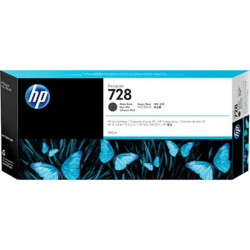 HP 728 Γνήσιο Μελάνι Εκτυπωτή InkJet Matte Μαύρο (F9J68A)