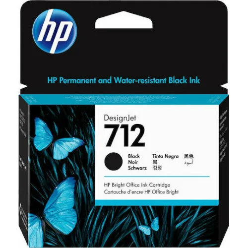 HP 712 Γνήσιο Μελάνι Εκτυπωτή InkJet Μαύρο (3ED70A)