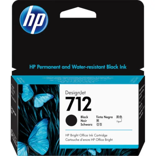 HP 712 Γνήσιο Μελάνι Εκτυπωτή InkJet Μαύρο (3ED70A)
