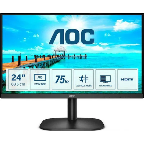 AOC 24B2XHM2 VA Monitor 23.8" FHD 1920x1080 με Χρόνο Απόκρισης 4ms GTG