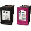 HP 302 Γνήσιο Πακέτο 2 Μελανιών Εκτυπωτή InkJet Μαύρο (X4D37AE)