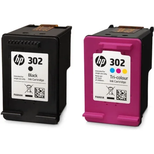 HP 302 Γνήσιο Πακέτο 2 Μελανιών Εκτυπωτή InkJet Μαύρο (X4D37AE)