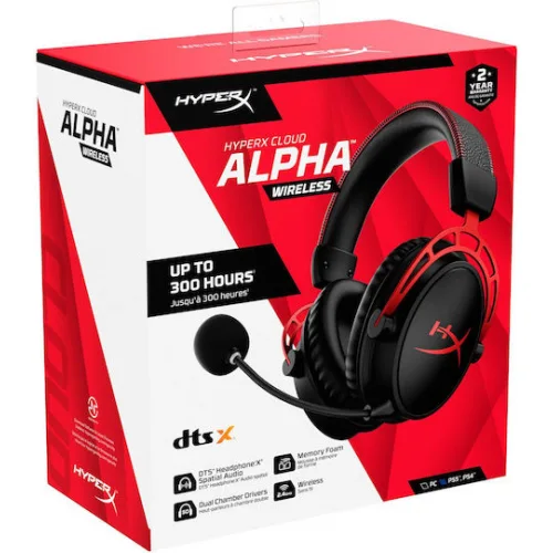 HyperX Cloud Alpha Ασύρματο Over Ear Gaming Headset με σύνδεση USB Black/Red