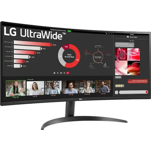 LG 34WR50QK-B Ultrawide VA HDR Curved Monitor 34" QHD 3440x1440 με Χρόνο Απόκρισης 5ms GTG