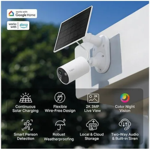 TP-LINK Tapo C410 Kit v1 IP Κάμερα Παρακολούθησης Wi-Fi Full HD+ 3MP Αδιάβροχη Μπαταρίας με Αμφίδρομη Επικοινωνία