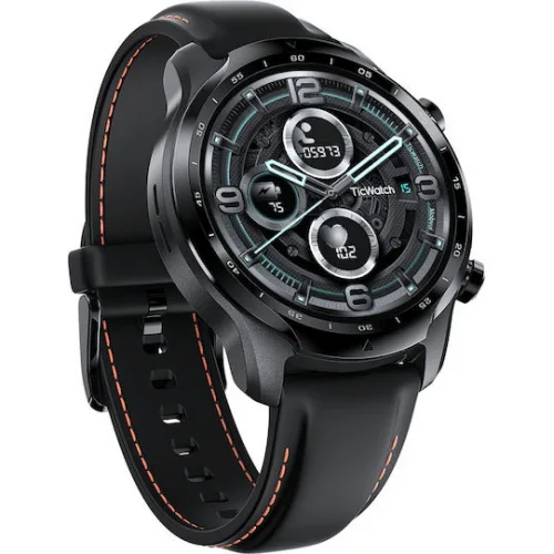 Ticwatch Pro 3 GPS Stainless Steel 48mm Αδιάβροχο Smartwatch με Παλμογράφο (Shadow Black)