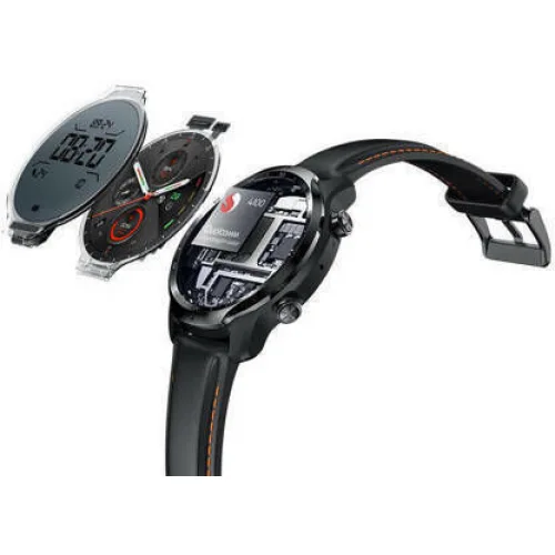 Ticwatch Pro 3 GPS Stainless Steel 48mm Αδιάβροχο Smartwatch με Παλμογράφο (Shadow Black)