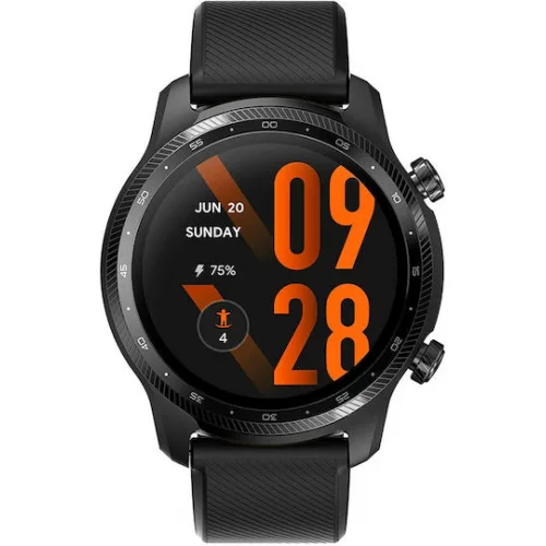 Ticwatch Pro 3 Ultra Stainless Steel 48mm Αδιάβροχο Smartwatch με Παλμογράφο (Shadow Black)