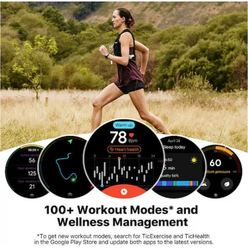 Ticwatch Pro 3 Ultra Stainless Steel 48mm Αδιάβροχο Smartwatch με Παλμογράφο (Shadow Black)