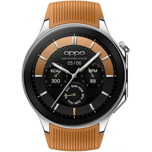 Oppo Watch X Stainless Steel 47mm Αδιάβροχο με Παλμογράφο (Mars Brown)