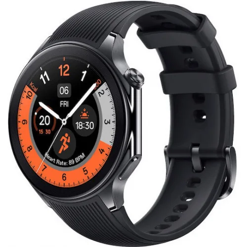 Oppo Watch X Stainless Steel 47mm Αδιάβροχο με Παλμογράφο (Platinum Black)