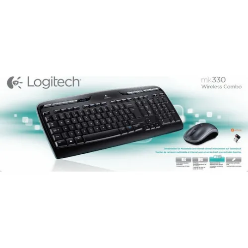 Logitech Wireless Combo MK330 Σετ Πληκτρολόγιο & Ποντίκι Ελληνικό