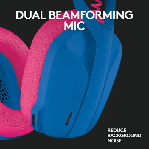 Logitech G435 Lightspeed Ασύρματο Over Ear Gaming Headset με σύνδεση Bluetooth / USB Μπλε/Φούξια Logitech G435 Lightspeed Ασύρματο Over Ear Gaming Headset με σύνδεση Bluetooth / USB Μπλε/Φούξια