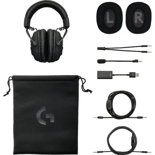 Logitech G PRO X with MIT Blue VO!CE Over Ear Gaming Headset με σύνδεση 2x3.5mm / USB