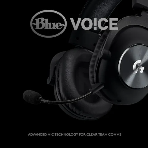 Logitech G PRO X with MIT Blue VO!CE Over Ear Gaming Headset με σύνδεση 2x3.5mm / USB