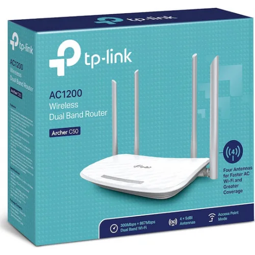 TP-LINK Archer C50 v6 Ασύρματο Router Wi‑Fi 5 με 4 Θύρες Ethernet TP-LINK Archer C50 v6 Ασύρματο Router Wi‑Fi 5 με 4 Θύρες Ethernet