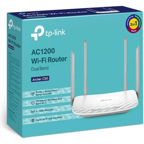 TP-LINK Archer C50 v6 Ασύρματο Router Wi‑Fi 5 με 4 Θύρες Ethernet TP-LINK Archer C50 v6 Ασύρματο Router Wi‑Fi 5 με 4 Θύρες Ethernet