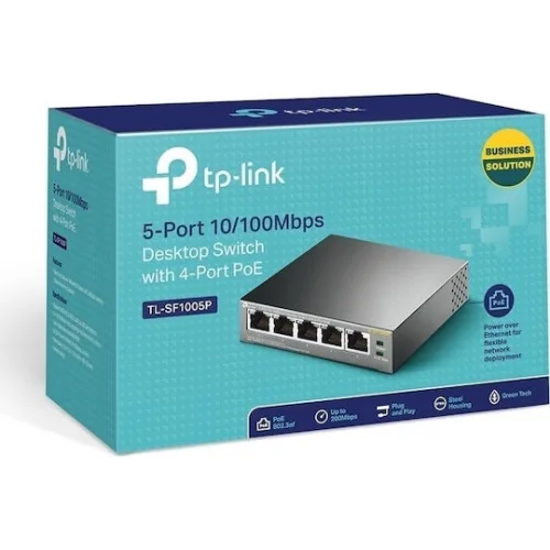 TP-LINK TL-SF1005P v4 Unmanaged L2 PoE Switch με 5 Θύρες Ethernet
