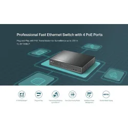 TP-LINK TL-SF1008LP v2 Unmanaged L2 PoE Switch με 8 Θύρες Ethernet