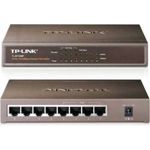 TP-LINK TL-SF1008P v4 Unmanaged L2 PoE Switch με 8 Θύρες Ethernet
