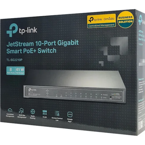 TP-LINK TL-SG2210P v5 Managed L2 PoE Switch με 8 Θύρες Ethernet και 2 SFP Θύρες