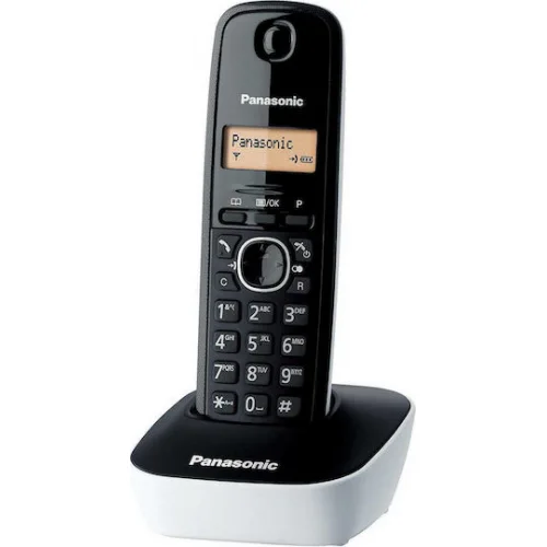 Panasonic KX-TG1611 Ασύρματο Τηλέφωνο με Ελληνικό Μενού Μαύρο-Λευκό