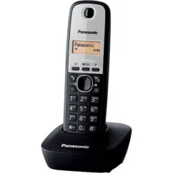 Panasonic KX-TG1611 Ασύρματο Τηλέφωνο με Ελληνικό Μενού Μαύρο-Ασημί