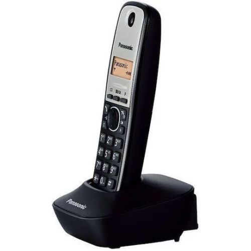 Panasonic KX-TG1611 Ασύρματο Τηλέφωνο με Ελληνικό Μενού Μαύρο-Ασημί