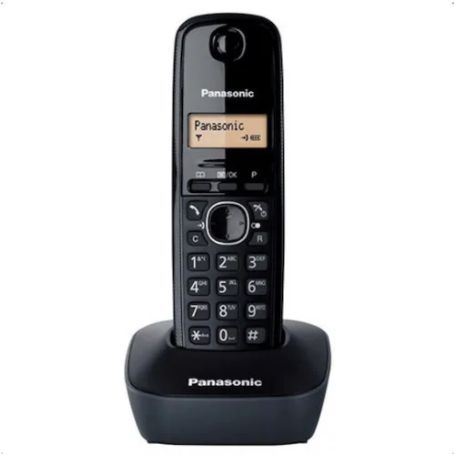 Panasonic KX-TG1611 Ασύρματο Τηλέφωνο με Ελληνικό Μενού Μαύρο-Ασημί