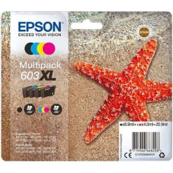 Epson 603XL Γνήσιο Πακέτο 4 Μελανιών Εκτυπωτή InkJet Κίτρινο / Κυανό / Ματζέντα / Μαύρο (C13T03A64010)