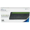 MediaRange Rechargeable Wireless Multi Device Bluetooth Keyboard with 78 keys, touchpad & Tablet slot (Black) (MROS131-GR)