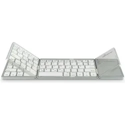 MediaRange Foldable and Rechargeable Bluetooth keyboard 64 keys with touchpad Silver (MROS133-GR)
