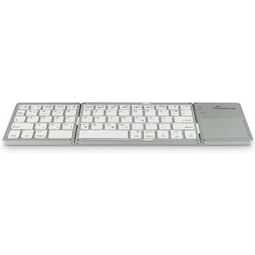 MediaRange Foldable and Rechargeable Bluetooth keyboard 64 keys with touchpad Silver (MROS133-GR)