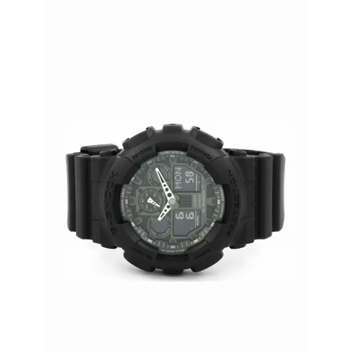 Casio G-Shock Αναλογικό/Ψηφιακό Ανδρικό Ρολόι 55mm Χρονογράφος Μπαταρίας με Μαύρο Καουτσούκ Λουράκι