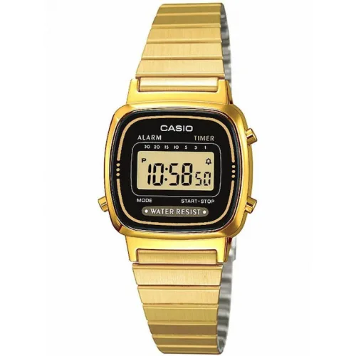Casio Vintage Iconic Ψηφιακό Γυναικείο Ρολόι 24mm Μπαταρίας με Χρυσό Μεταλλικό Μπρασελέ