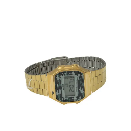 Casio Vintage Iconic Ψηφιακό Ανδρικό Ρολόι 36.3mm Χρονογράφος Μπαταρίας με Χρυσό Μεταλλικό Μπρασελέ