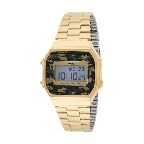 Casio Vintage Iconic Ψηφιακό Ανδρικό Ρολόι 36.3mm Χρονογράφος Μπαταρίας με Χρυσό Μεταλλικό Μπρασελέ