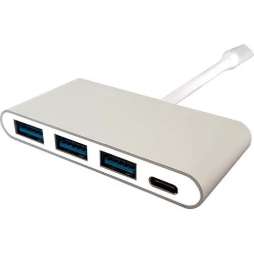 LC-Power USB 3.0 Hub 4 Θυρών με σύνδεση USB-C Γκρι