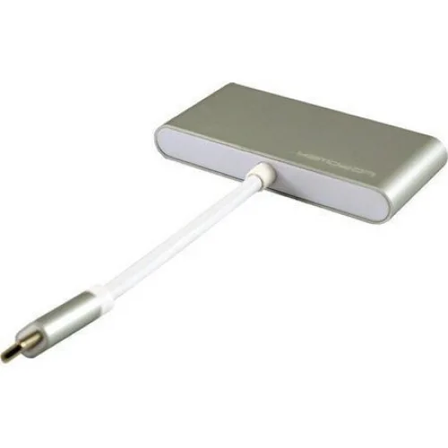 LC-Power USB 3.0 Hub 4 Θυρών με σύνδεση USB-C Γκρι