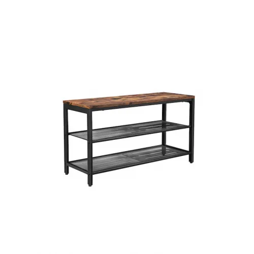 Μεταλλική Παπουτσοθήκη με 2 Ράφια Μαύρη Μ80xΠ30xΥ44.5cm