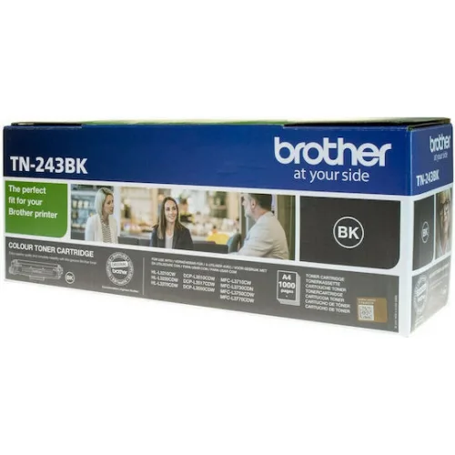 Brother TN-243BK Γνήσιο Toner Laser Εκτυπωτή Μαύρο 1000 Σελίδων (TN-243BK)