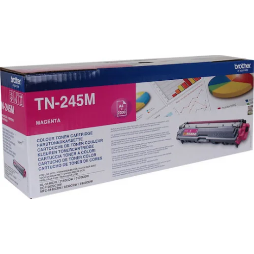 Brother TN-245M Γνήσιο Toner Laser Εκτυπωτή Ματζέντα High Yield 2200 Σελίδων (TN-245M)